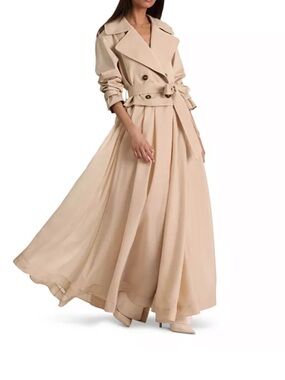 Alive and Olivia Beige Trench Maxi Dress with Belt